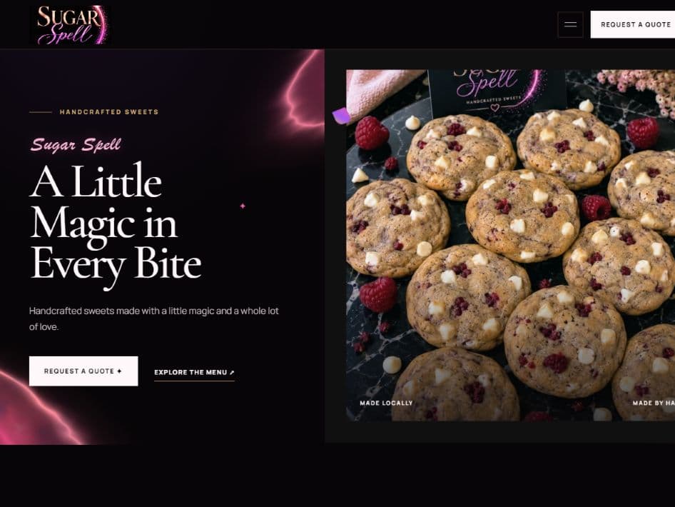 Live homepage for Sugar Spell
